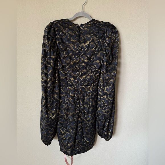 NWT House of CB Lotus Mini Black Gold Dress Lace Size S - Picture 12 of 14